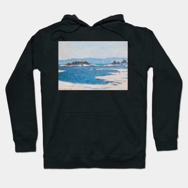 Au Bord Du Fjord De Christiania by Claude Monet Hoodie by Classic Art Stall